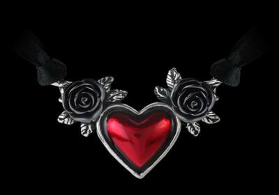 Alchemy Herz Halskette - Blood Heart - Fantasy Gothic Damen Halsschmuck Kette 