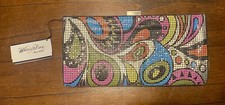 Whiting & Davis Silver & Colorful Metal Mesh Art Deco Clutch Purse New W/ Tags