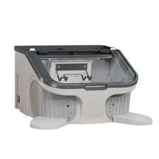 Dental Lab Desktop Dust Cover Collector Port Vacuum Extractor Box with LED Light