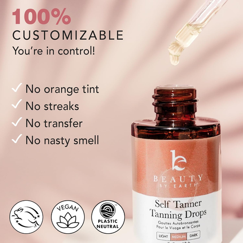 Self Tanning Drops - USA Made with Natural & Organic Ingredients, Medium Face Ta - Picture 4 of 12