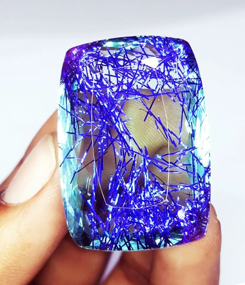 Natural Rutile Quartz 101+ Ct Loose Gems Certified Flawless Cushion Cut Gem Z417 - Image 2 of 4