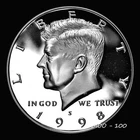 1998 S Silver Proof Kennedy Half Dollar