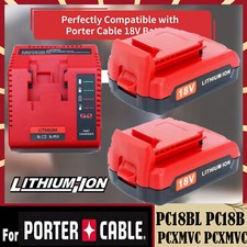 18 Volt Lithium ion Battery/Charger for Porter Cable 18V PC18BLX PC18BL Tool