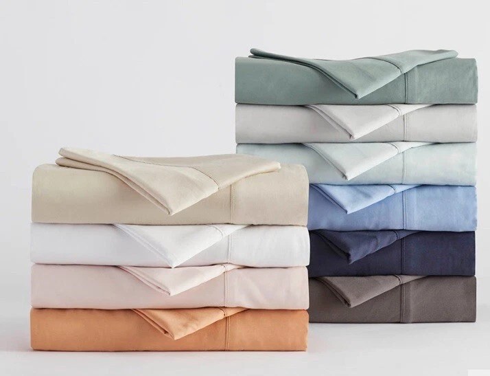 Sábana plana de algodón de bambú de 400 hilos 1 king Foto 2 de 4