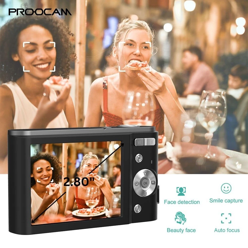 PROOCAM DC-402 DIGITAL CAMERA 48MP 1080P 2.8-inch IPS Screen 16X Zoom Auto Focus - Image 3 of 4