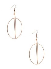 NEW GUESS ROSE GOLD TONE,TWO HALF CIRCLES  HOOP WOMEN'S EARRINGS 