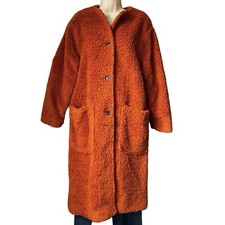 American Vintage Teddy Wool Mohair Alpaca Oversized Button Coat Xs S