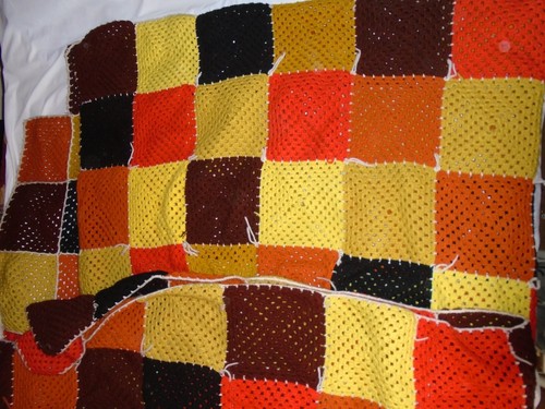 Manta De Colección Afghan Granny Core Crochet Multicolor Grande Hecha a Mano 104x96 - Imagen 2 de 13