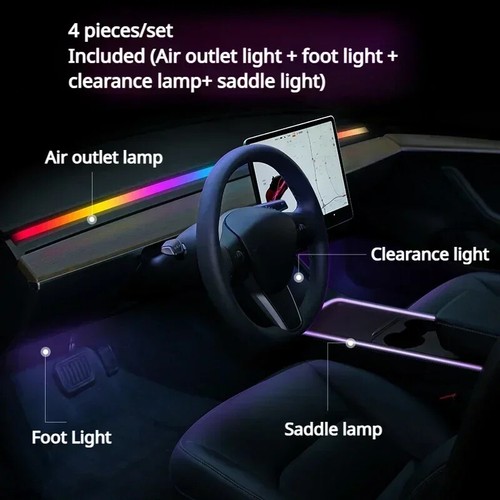 Control car air outlet LED decorative light dashboard for Tesla Model 3 Y - Picture 7 of 32