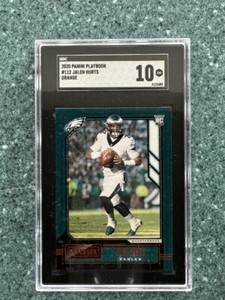 2020 Panini Playbook - Rookies ORANGE card #112 Jalen Hurts (RC) SGC 10 GEM