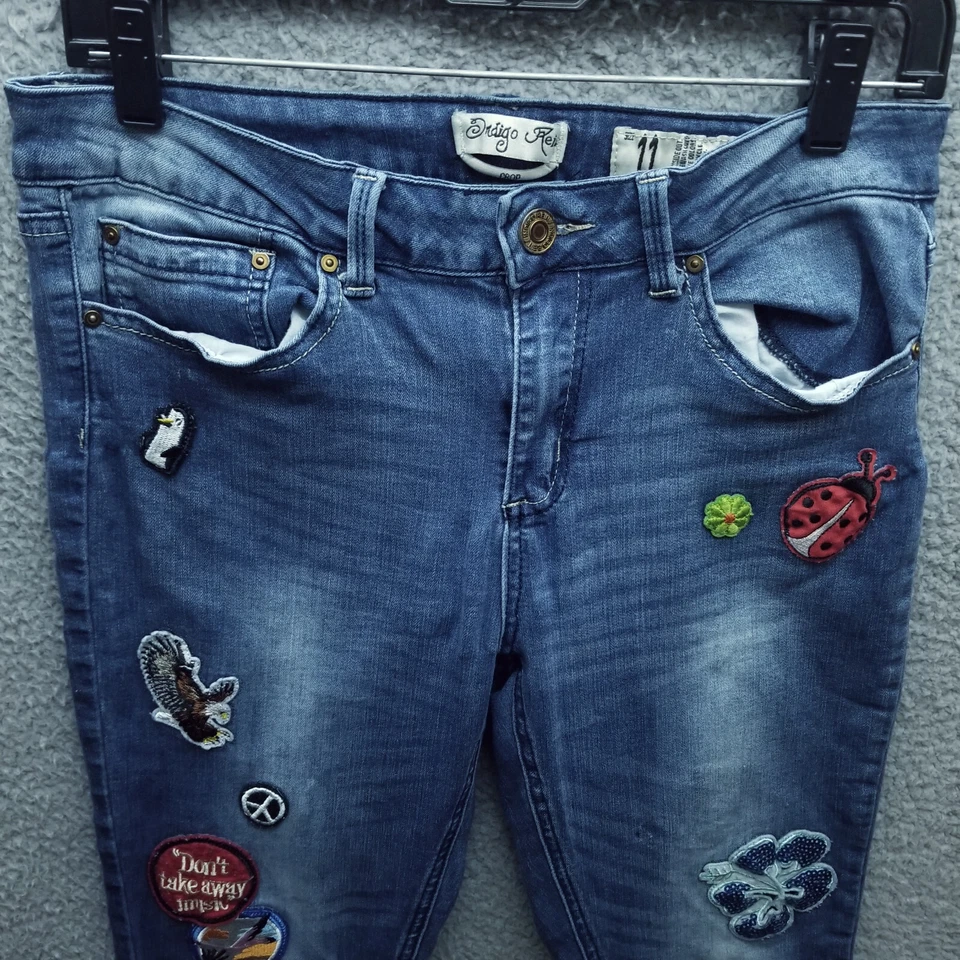 Indigo Rein女式11 Pactched蓝色短牛仔裤32.75英寸22.5英寸9.75 — 第 2/4 张图片