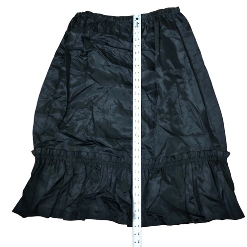 Roamans Vintage Half Slip Size B0 Black Taffeta Tiered Ruffled Midi Under Skirt - Picture 9 of 10