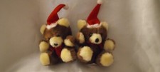 VINTAGE RUSS BERRIE CHRISTMAS SANTA BEARS MINI PLUSH STUFFED LOT OF 2