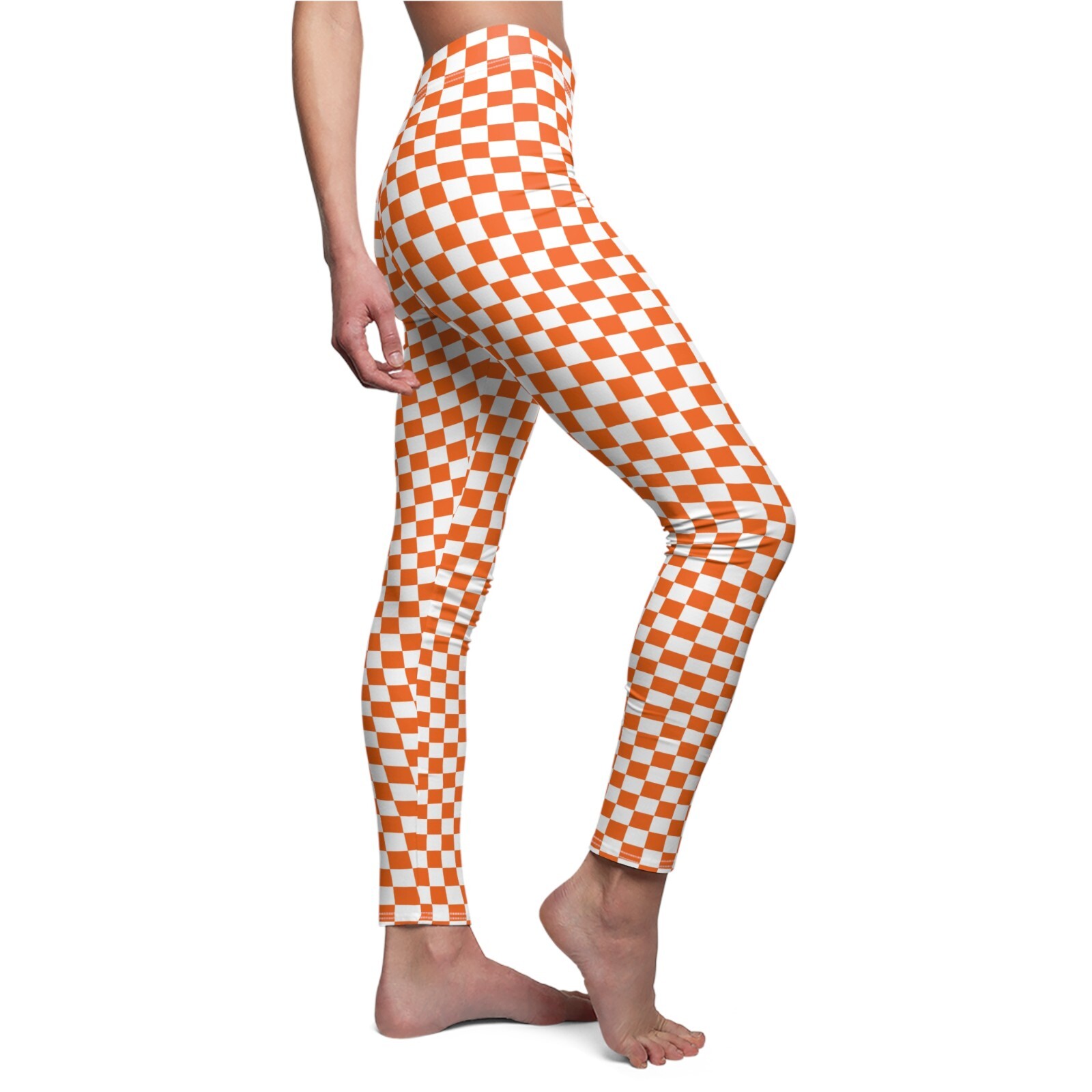 TENNESSEE ORANGE u0026 WHITE Checkerboard Football Leggings,True to Size | eBay