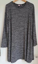 Gap Swing Dress Grey Pink Stripe Soft Jumper Dress Tunic Long Sleeve Size L