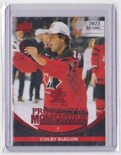 2023 UD TEAM CANADA JUNIORS PROSPECTUS MOMENTOUS RED /549 COLBY BARLOW #PM-38