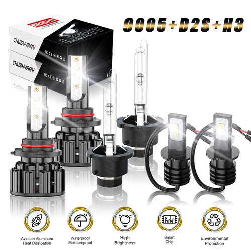 For infiniti QX4 2001-2004 9005+D2S+H3 Headlight High/Low Fog Light Bulb 6000k
