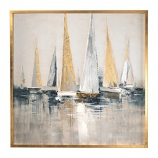 Regatta Sailboat Hand Painted Oil Canvas Fram...
