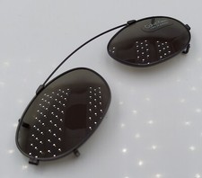 Vintage Calvin Klein 517C Gunmetal Oval Metal Clip-On Sunglasses Frames Japan