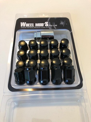 FORD TERRITORY Tapered BLACK Wheel Nuts + Lock nuts Kit 1/2" - Picture 2 of 3