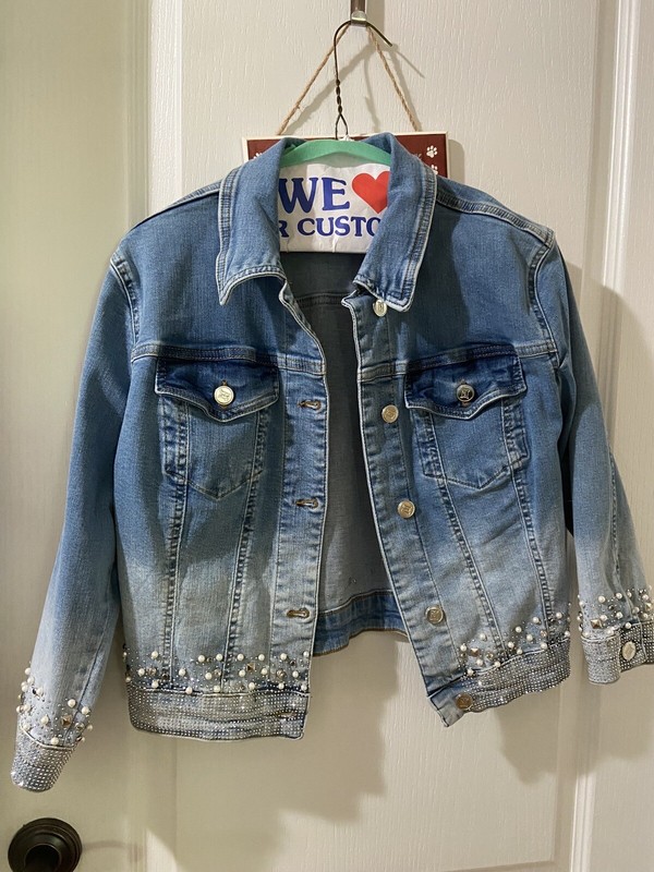 Denim Cropped Jacket by Nice Istanbul Woman’s Size 40