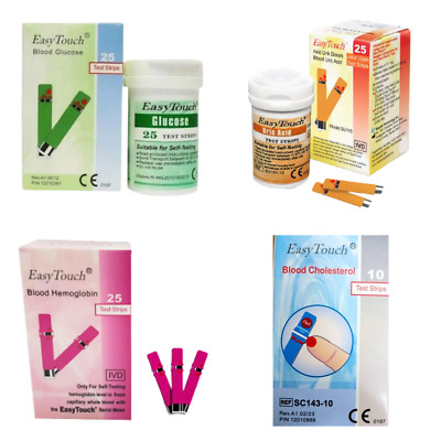 EasyTouch Blood Test Strips Hemoglobin Glucose Cholesterol Uric Acid USPS Ship