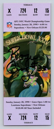Roger Craig Authentic Autographed Signed Super Bowl XXIV Replica Ticket