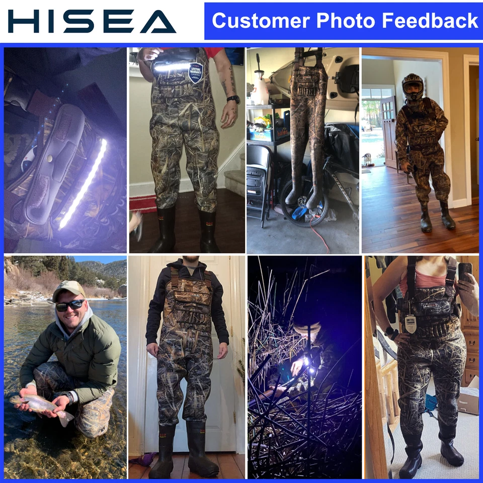 HISEA Waterproof Neoprene Chest Wader 800G Insulated Bootfoot Fishing Hunting - Image 2 of 4
