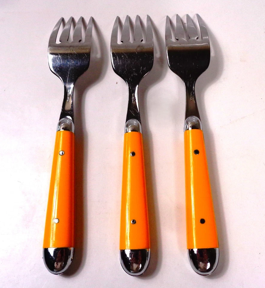 3 tenedores de ensalada vintage Oneida paleta patrón girasol 4 puntas 7 1/2" excelente estado Foto 2 de 4