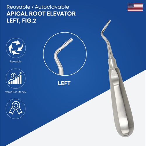 Dental Apical Root Elevators 4 Pcs Set Stainless Steel Dental Instruments - Picture 3 of 5