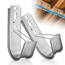 40 Pack J Cable Hook with Retainer Clip, 2-Inch Heavy Duty Wall Mount J-Hooks...