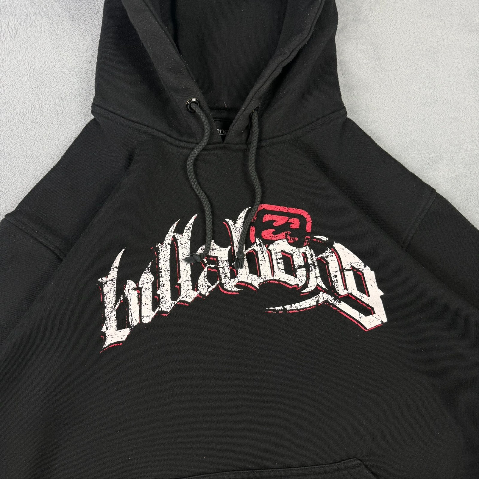 Vintage Billabong 2000's Y2K Black Gothic Spellout Size Medium Pullover Hoodie image 4