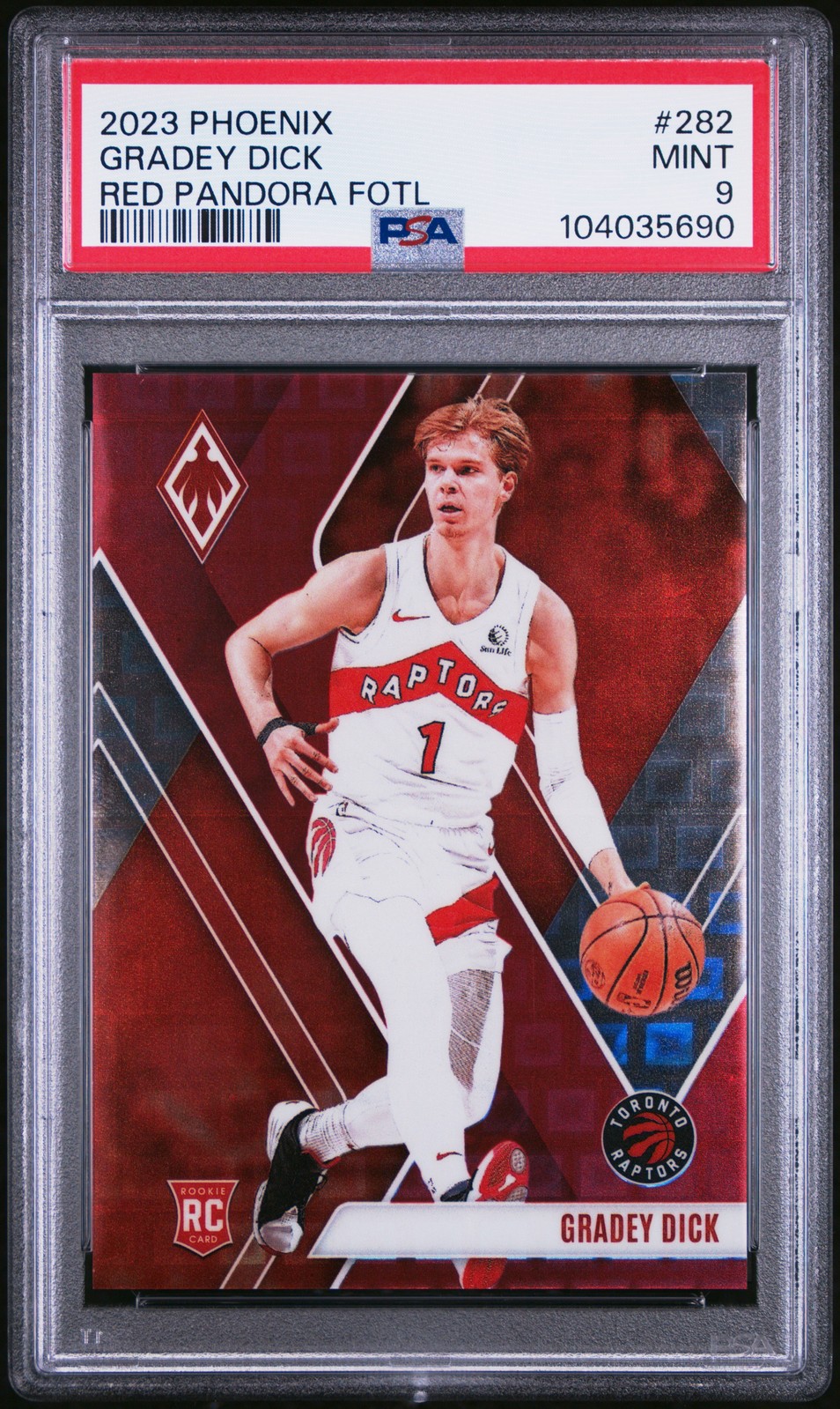 2023 PANINI PHOENIX RED PANDORA FOTL #282 GRADEY DICK ROOKIE RC 8/11 PSA 9