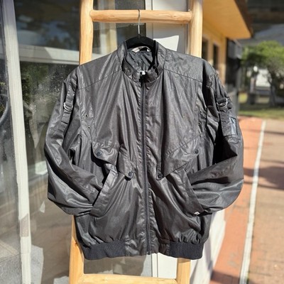 Malibu by Dunmar Black Bomber Jacket Men s M Vintage Y2K Flight Utility Zip