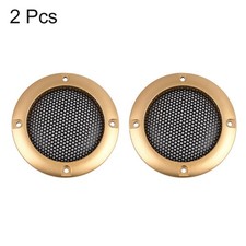 2.5pcs Grill Cover 2.5" Car Speaker Cover Subwoofer Mesh Protector Gold Tone