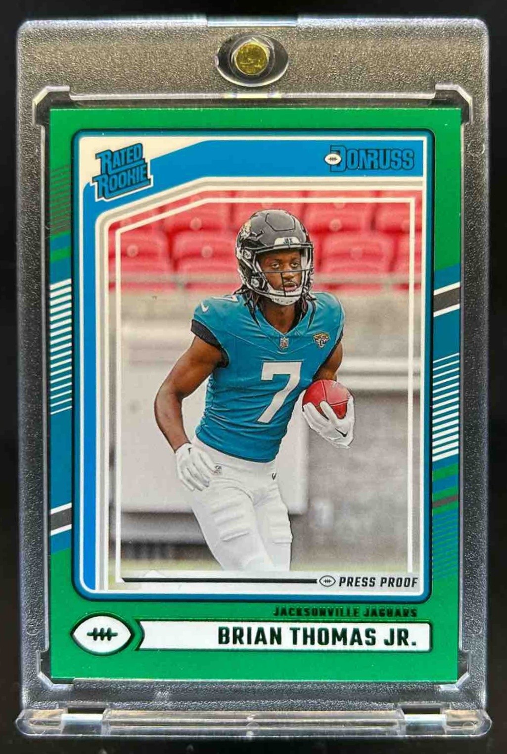 2024 Donruss Brian Thomas Jr. Press Proof Green Rated Rookie #313 Jaguars
