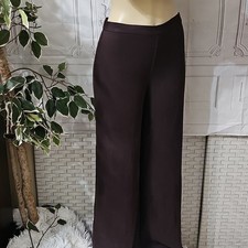St. John NWOT Sheer Silk Fully Lined Chocolate Wide Leg Women's Pants 6