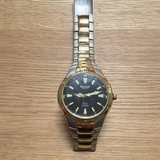 OMAX Quartz Armbanduhr Edelstahl bicolor schw...