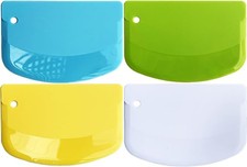 4-Pack Plastic Dough Scraper Set, BPA-Free Food-Safe, Baking Pastry Cake
