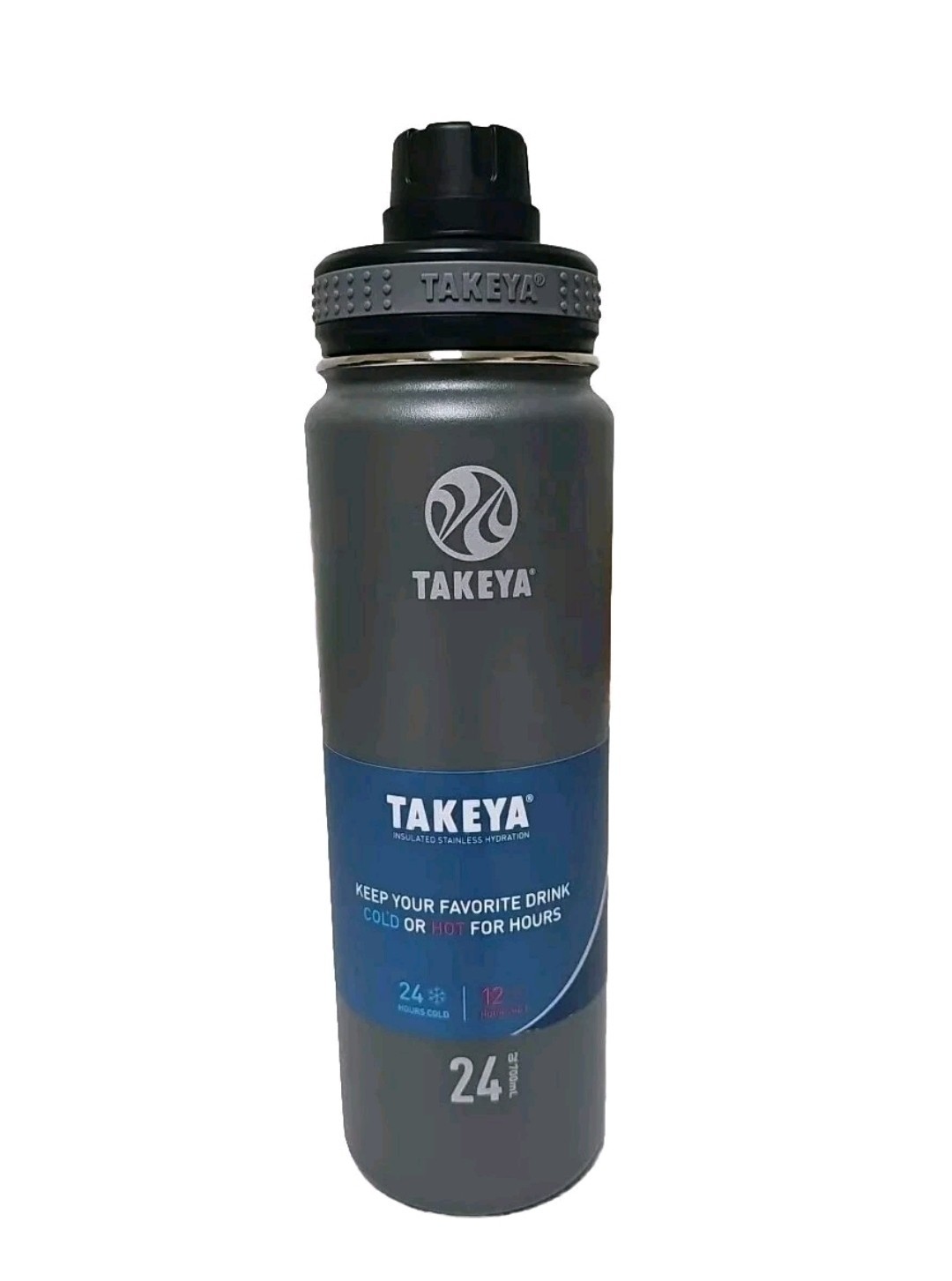 Takeya Originals Vacuum Insulated Stainless Steel Water - Graphite - Size: 24 oz