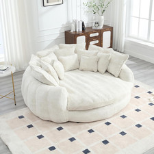 Oversized 81" Chenille Bean Bag Sofa Bed - No Assembly, Plush Lounge Chair