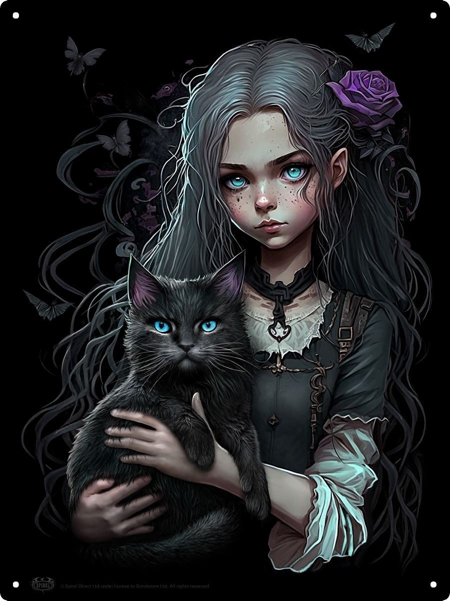 Spiral Goth Familiar Large Tin Sign