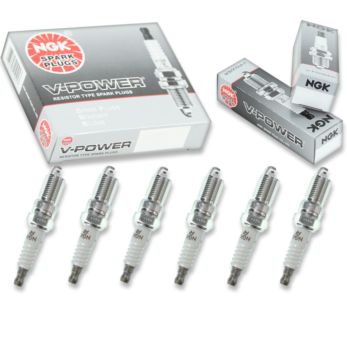 6 pcs NGK V-Power Spark Plugs for 2008-2010 Saturn Vue 3.5L V6 - Engine Kit sn