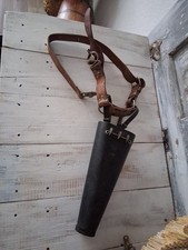 Metzgerköcher Metzgergürtel mit 2 Ochsenköpfen als Schließe Holster Antik