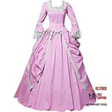 Womens Lace Marie Antoinette Ball Gown Dress Victorian Costume Large 2pink