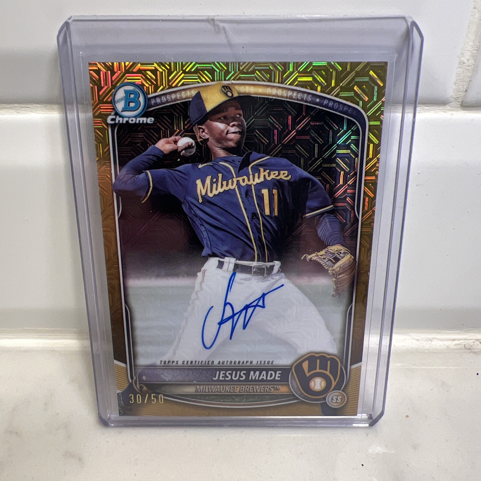 2025 Bowman Chrome Mojo Refractor Auto Jesus Made Gold 30/50 #BMA-JM  🔥🔥