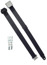 Classic VW 2 Point Lap Seat Belt Chrome Buckle & Black Webbing for Classic Cars