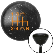 Orange Shift Pattern CP41n Black Retro Metal Flake Shift Knob w/ M16x1.5 Insert