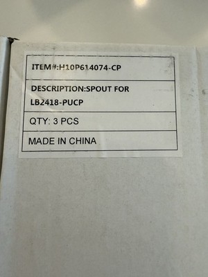 Lot of 3 Faucet Spout LB2418-PUCP H10P614074-CP Chrome