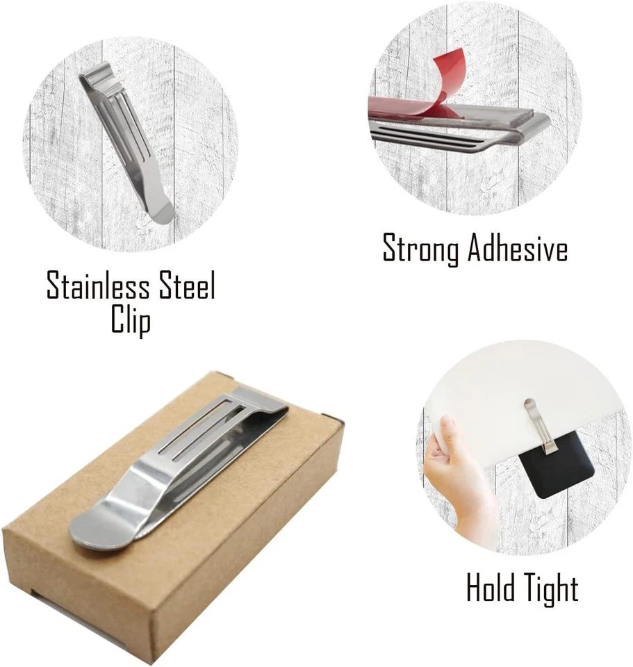 通用可连接口袋夹 2 包粘合不锈钢皮带夹适用于 S — 第 4/4 张图片